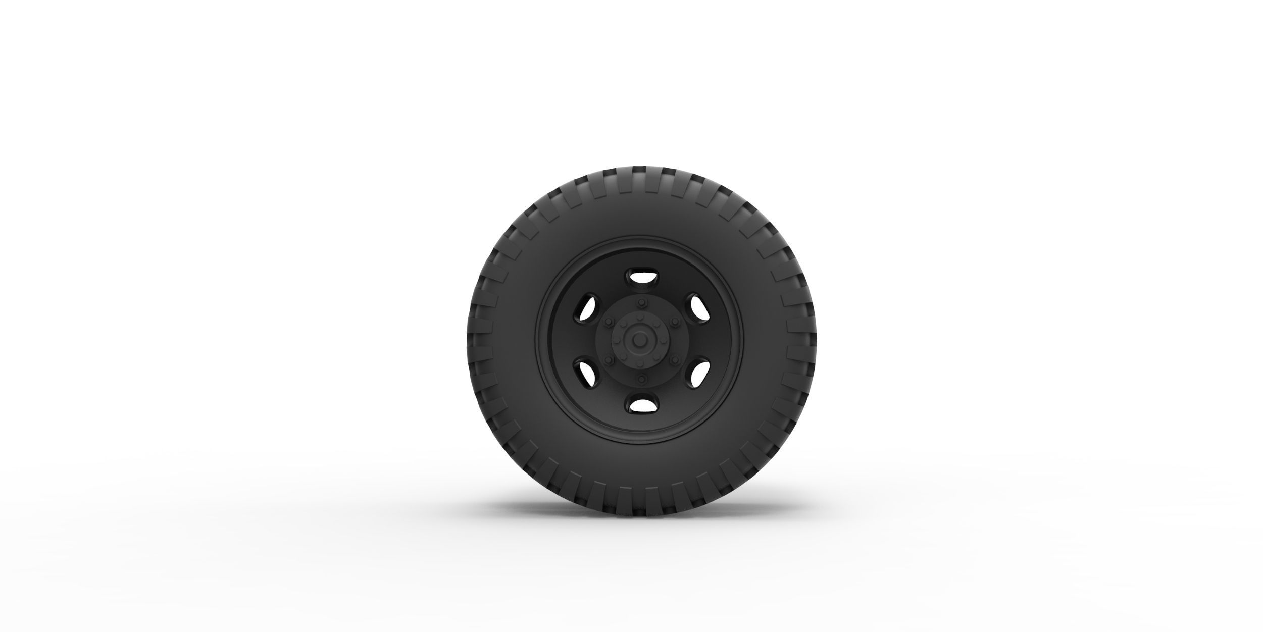 Double wheel from old truck 3D print model_4