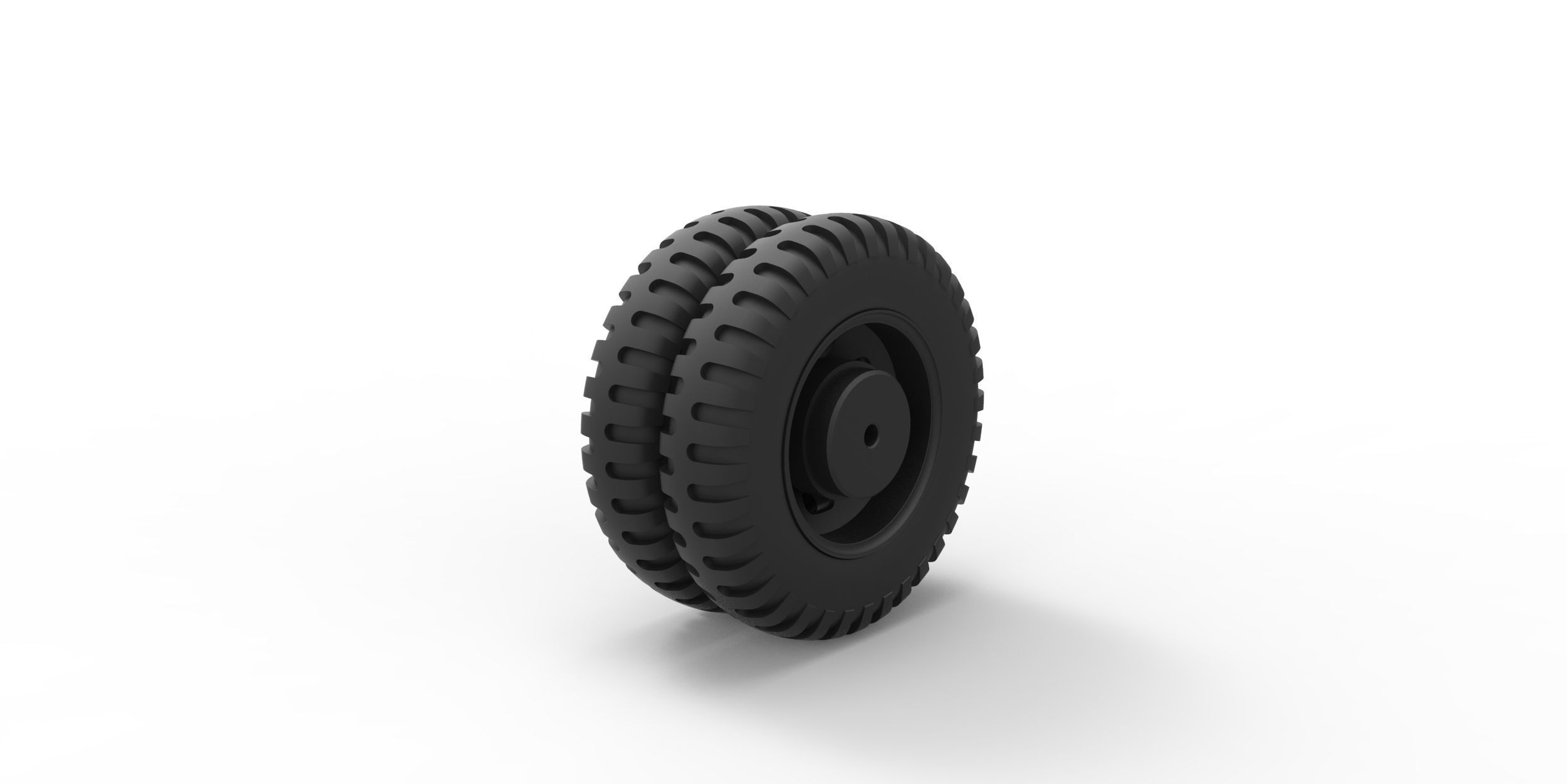 Double wheel from old truck 3D print model_3