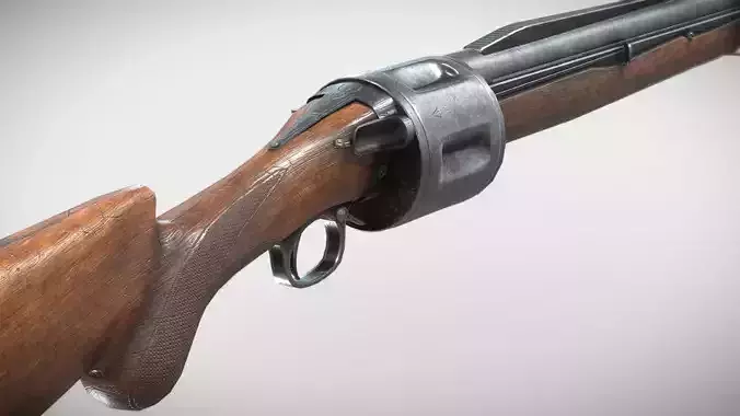 Becker Revolving Shotgun Low-poly 3D model