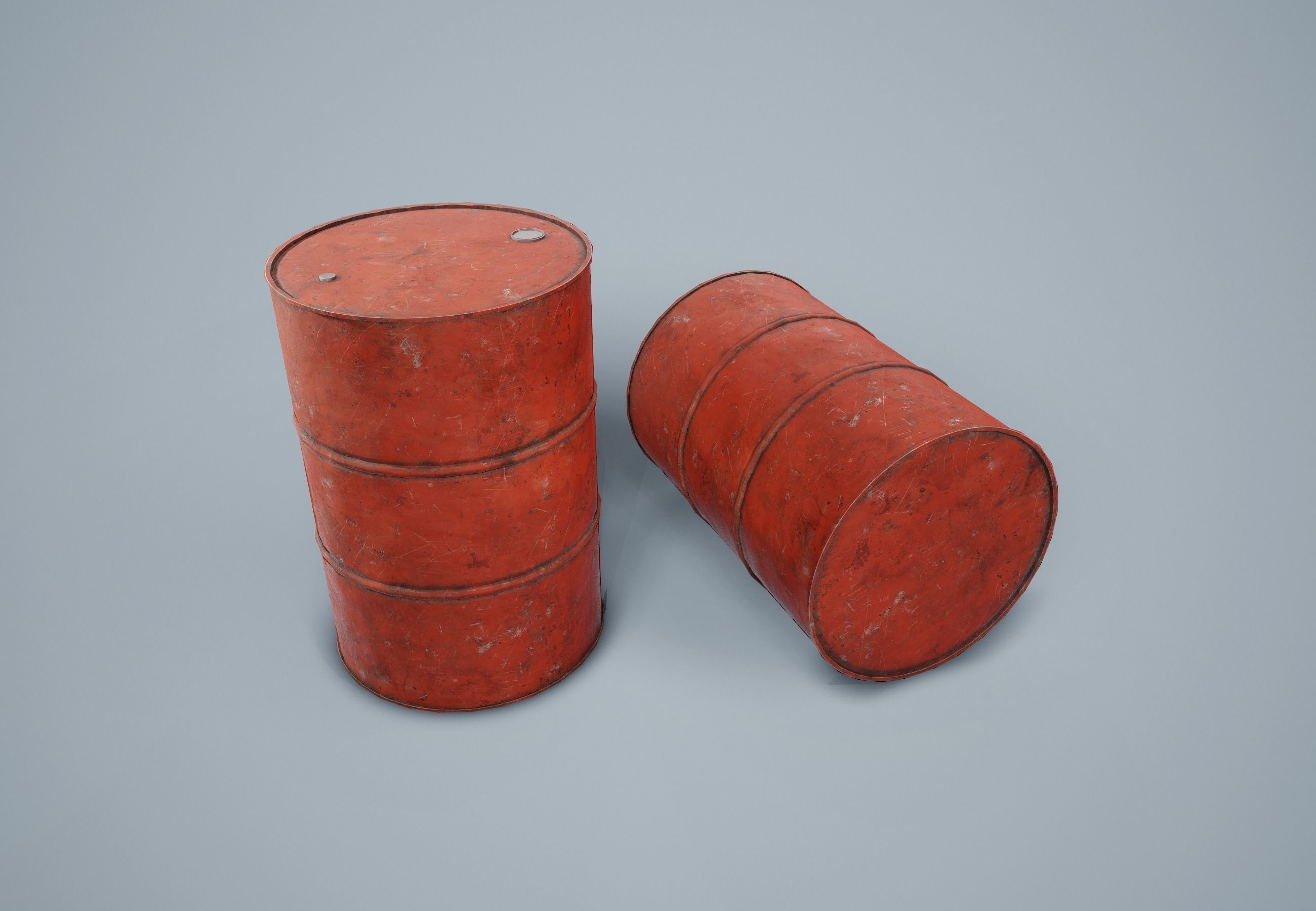 Oil Drum PBR Game Ready Low-poly 3D model_2