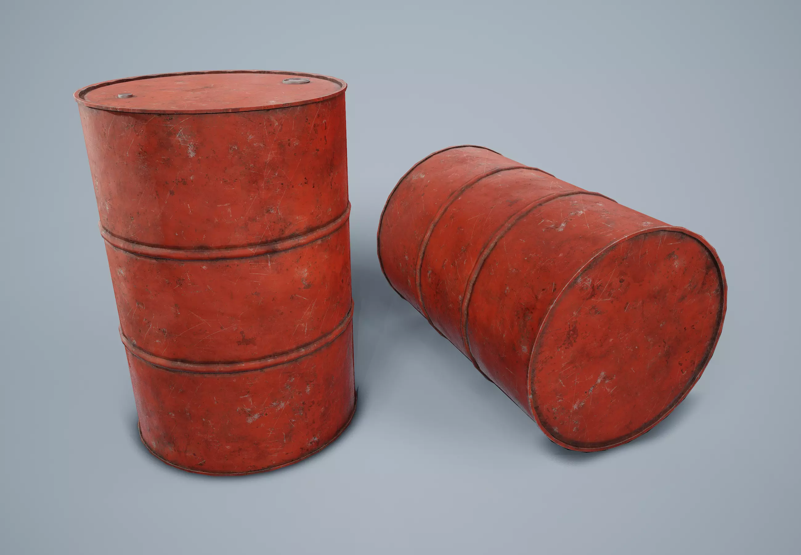 Oil Drum PBR Game Ready Low-poly 3D model_0