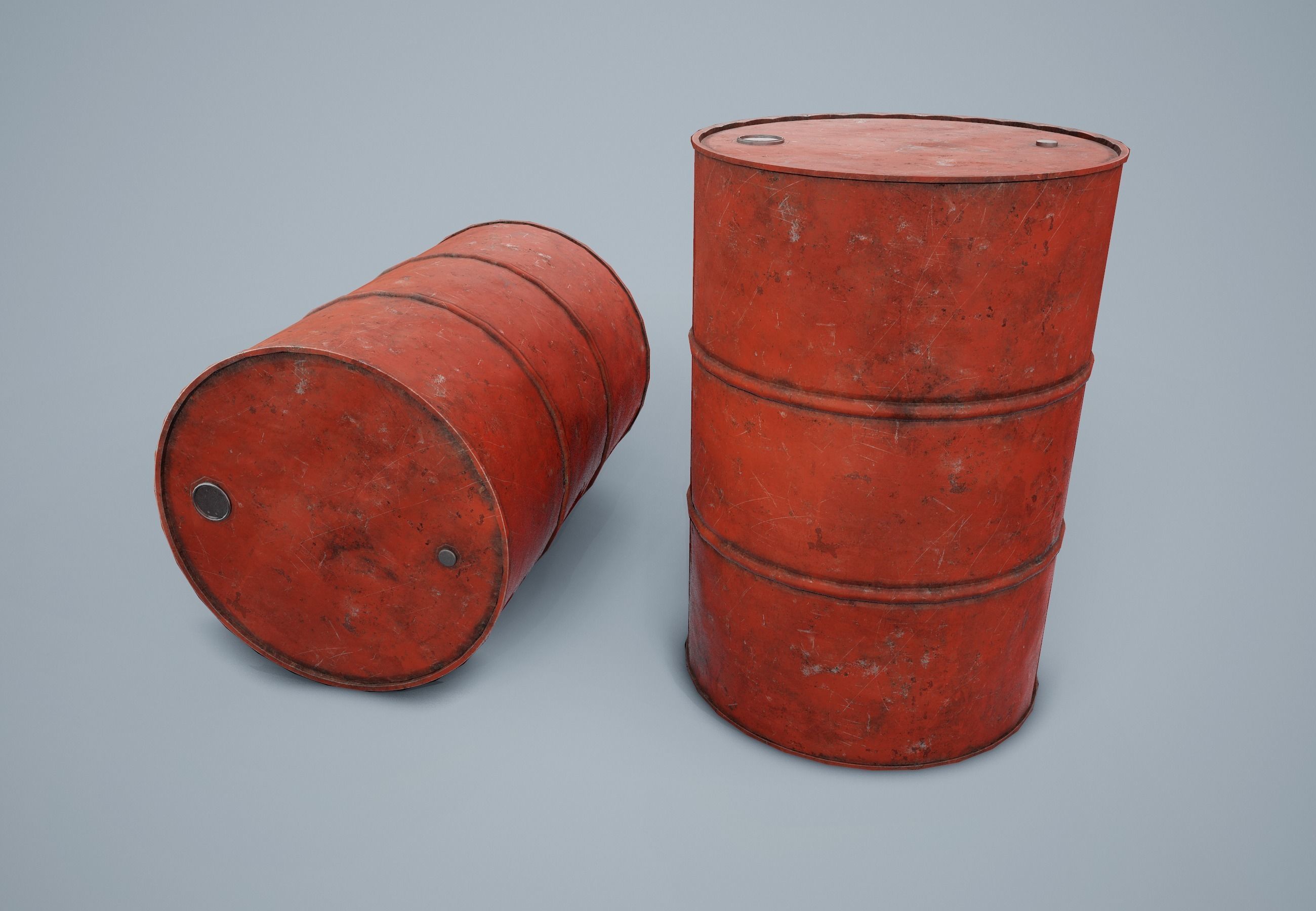 Oil Drum PBR Game Ready Low-poly 3D model_1