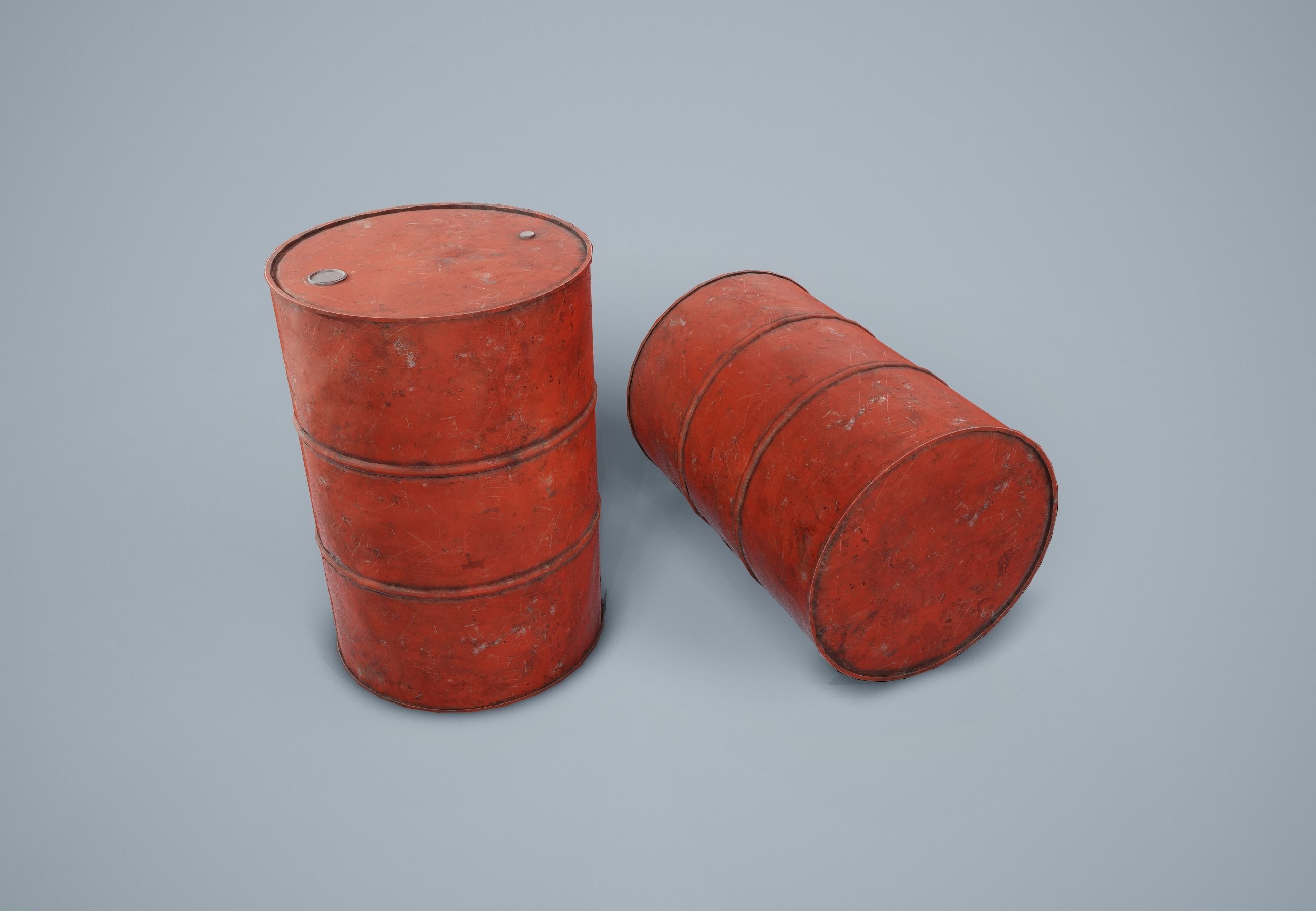 Oil Drum PBR Game Ready Low-poly 3D model_4