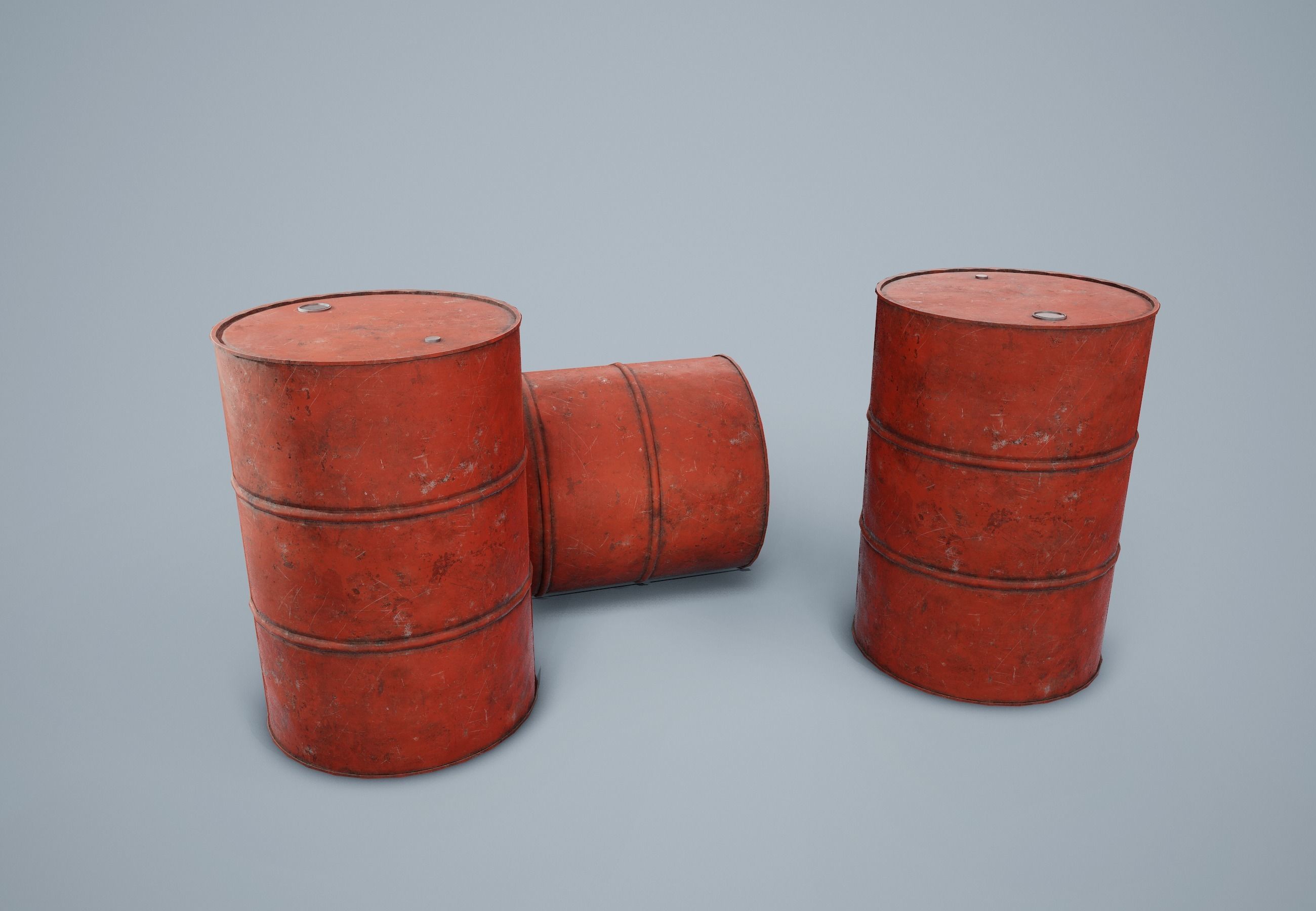 Oil Drum PBR Game Ready Low-poly 3D model_6