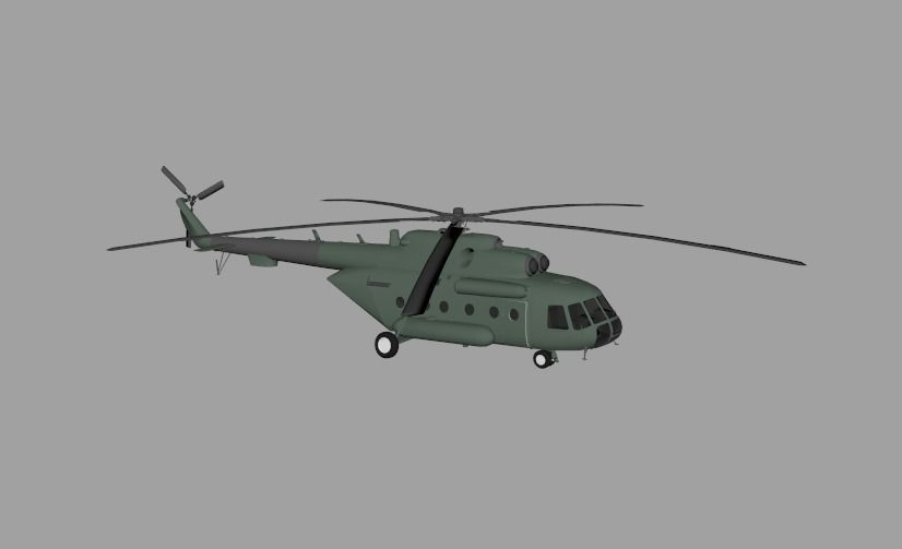 Mi-17 Helicopter Low-poly 3D model_4