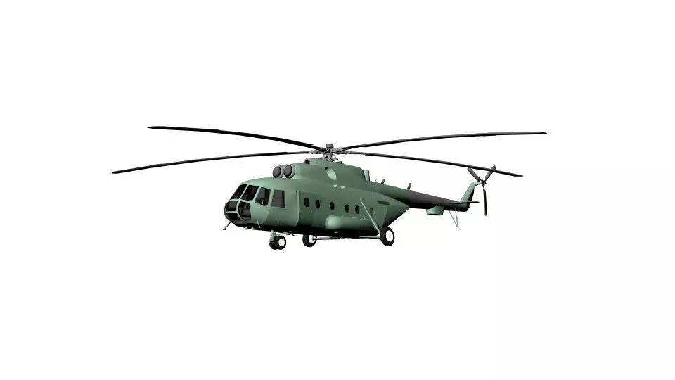Mi-17 Helicopter Low-poly 3D model_0