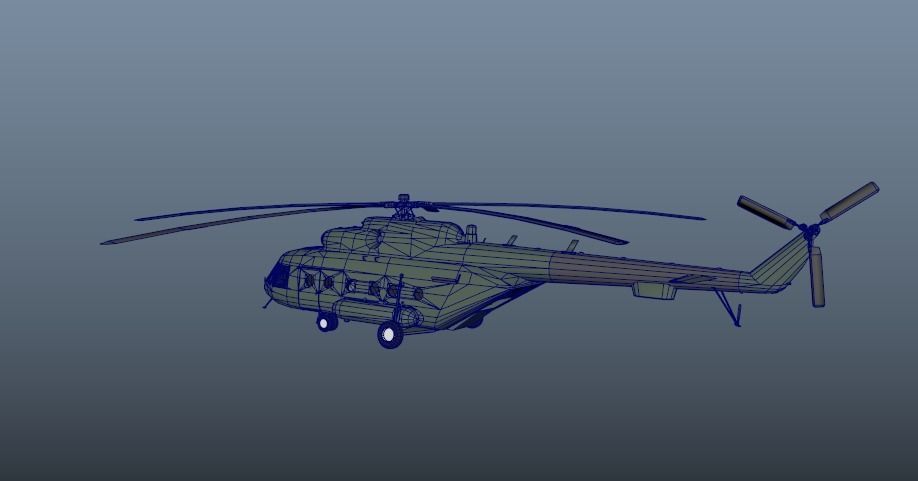 Mi-17 Helicopter Low-poly 3D model_5