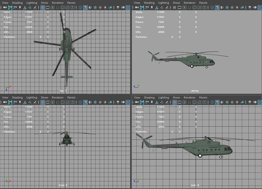 Mi-17 Helicopter Low-poly 3D model_8