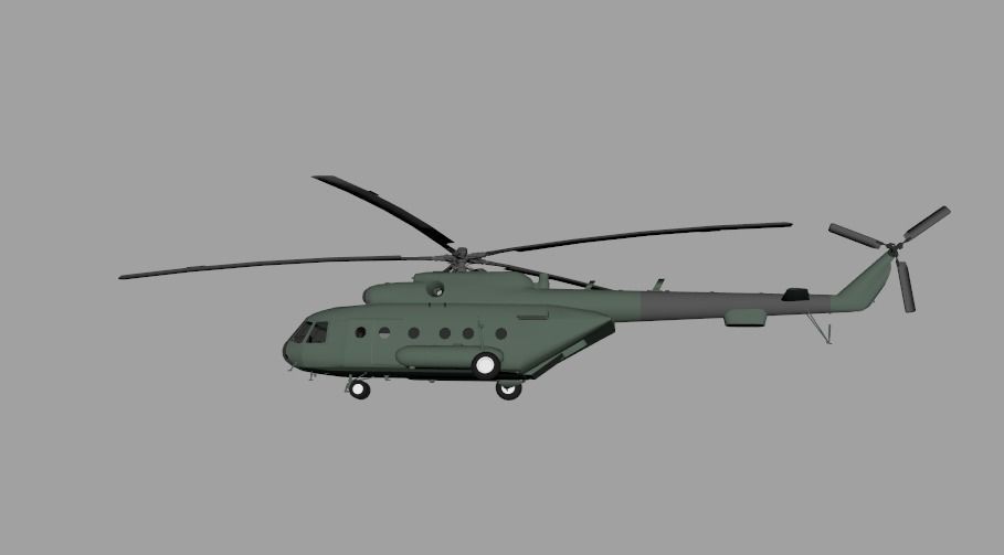 Mi-17 Helicopter Low-poly 3D model_6