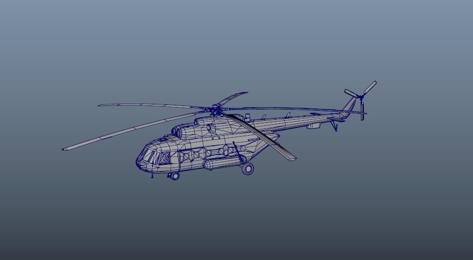 Mi-17 Helicopter Low-poly 3D model_3