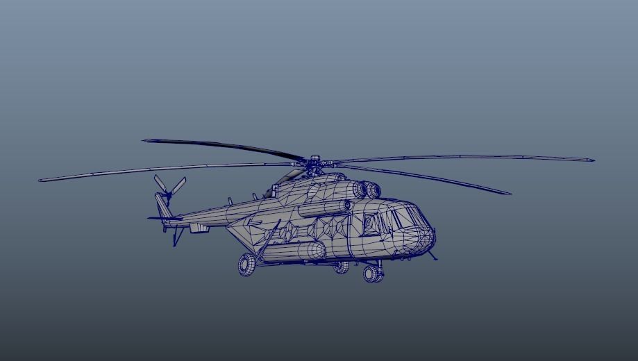 Mi-17 Helicopter Low-poly 3D model_2