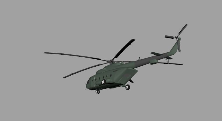Mi-17 Helicopter Low-poly 3D model_7