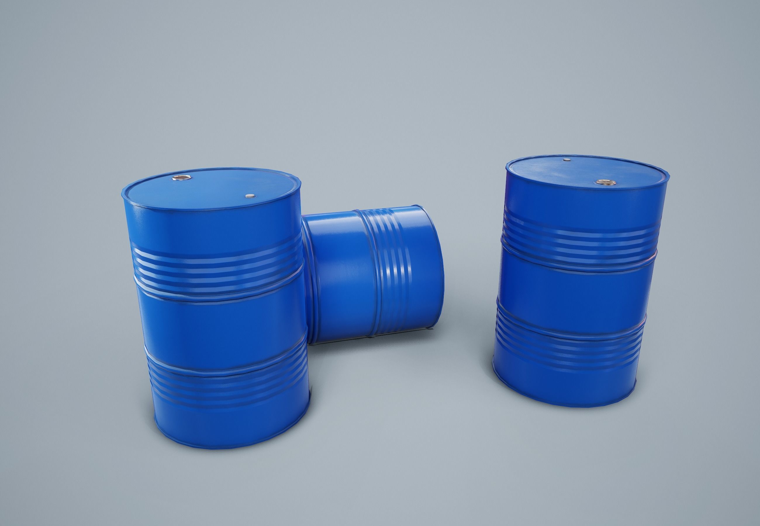 Oil Drum PBR Game Ready Low-poly 3D model_6