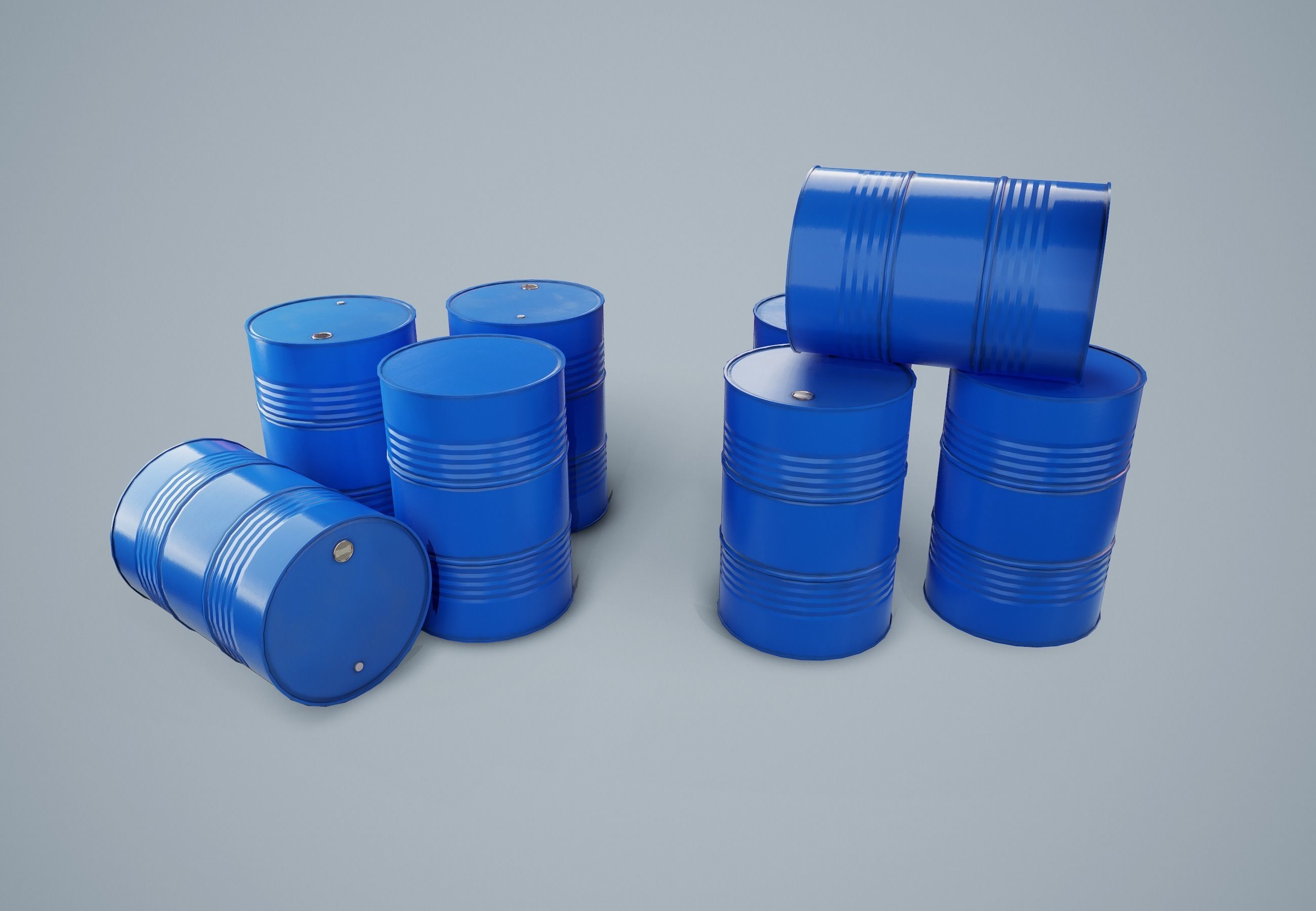 Oil Drum PBR Game Ready Low-poly 3D model_7