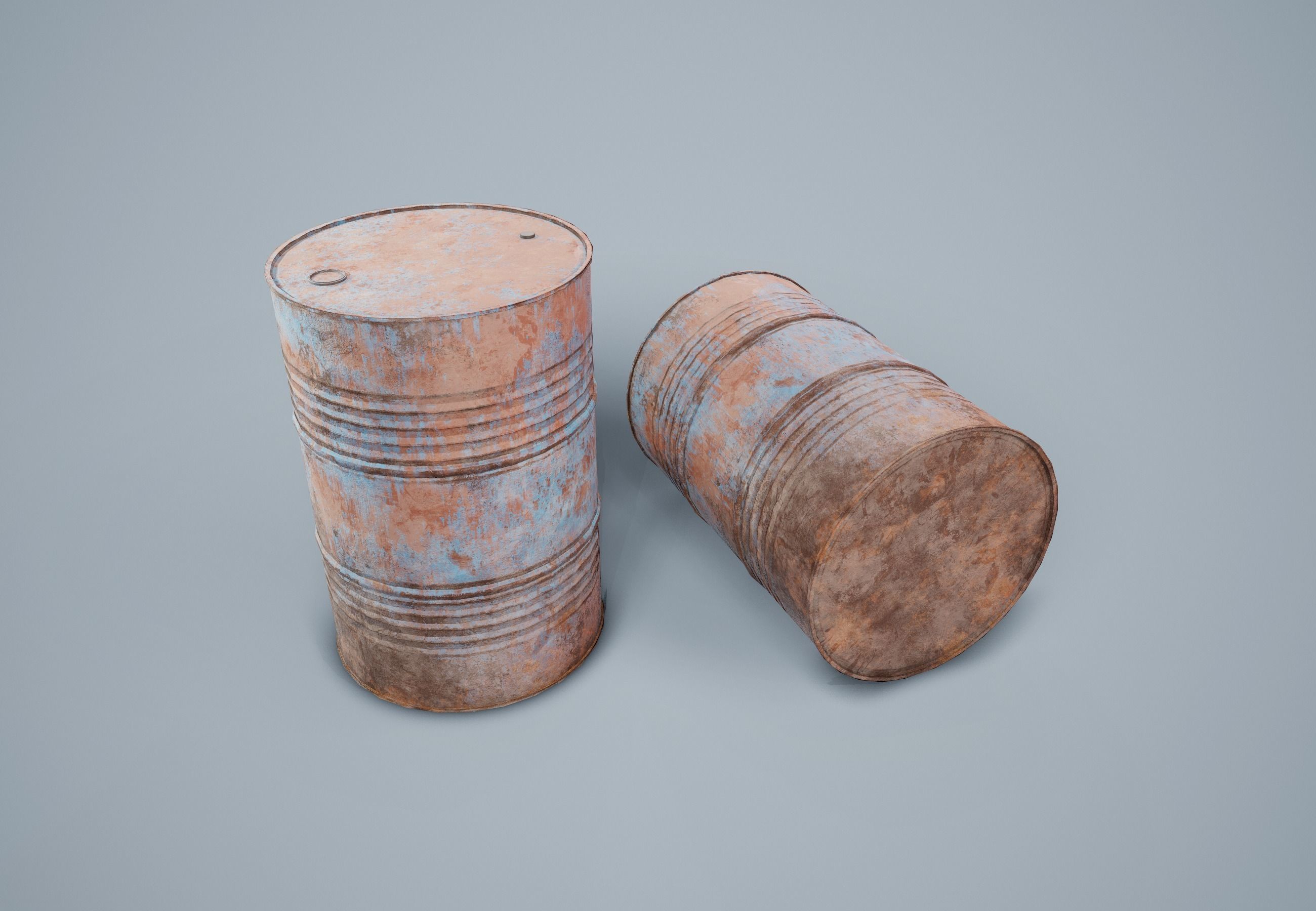 Oil Drum PBR Game Ready Low-poly 3D model_4