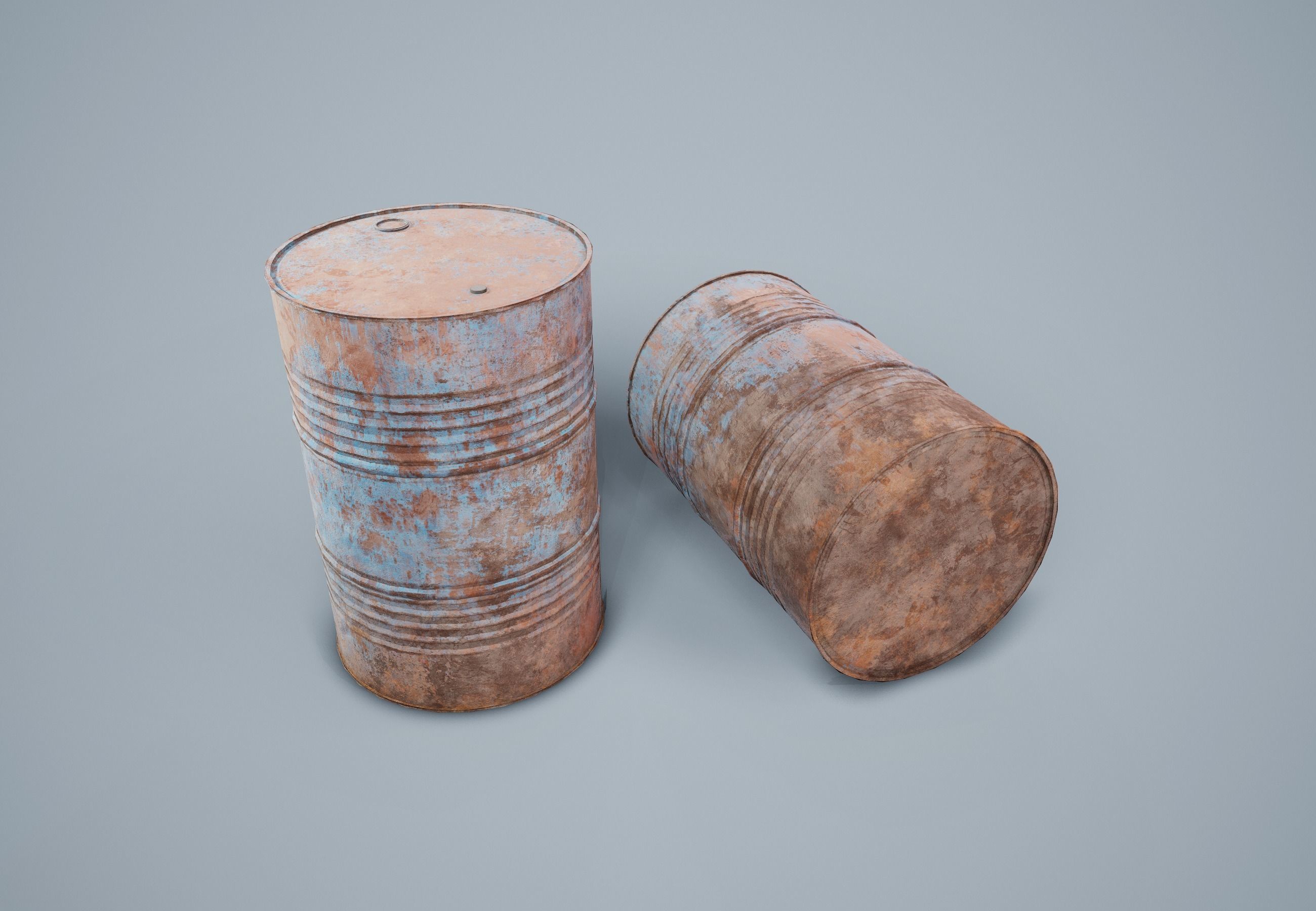 Oil Drum PBR Game Ready Low-poly 3D model_5