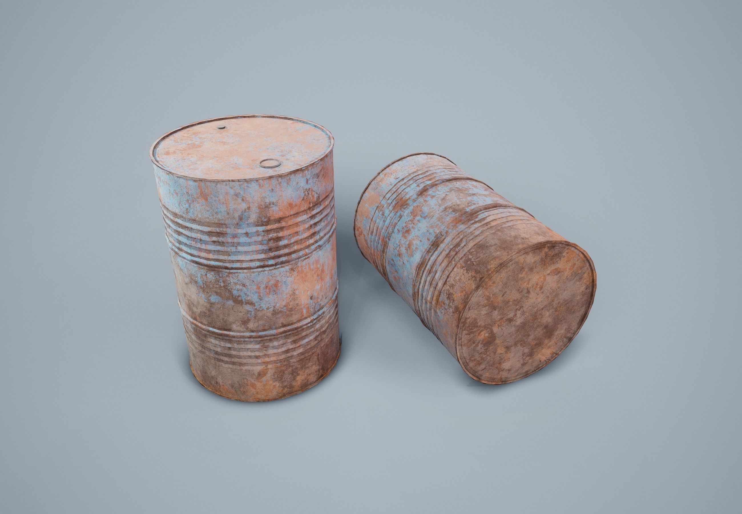 Oil Drum PBR Game Ready Low-poly 3D model_3