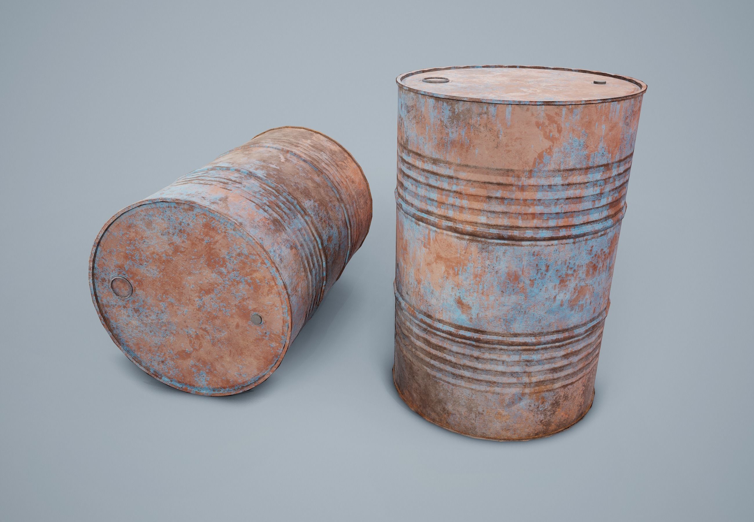 Oil Drum PBR Game Ready Low-poly 3D model_1