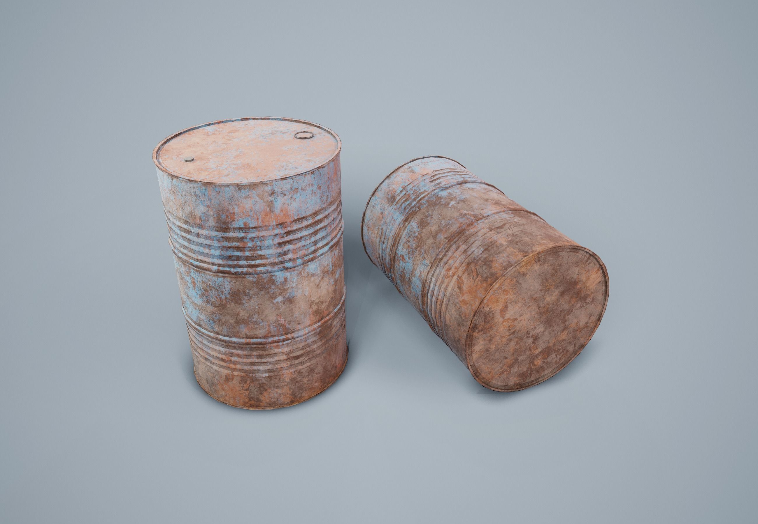 Oil Drum PBR Game Ready Low-poly 3D model_2