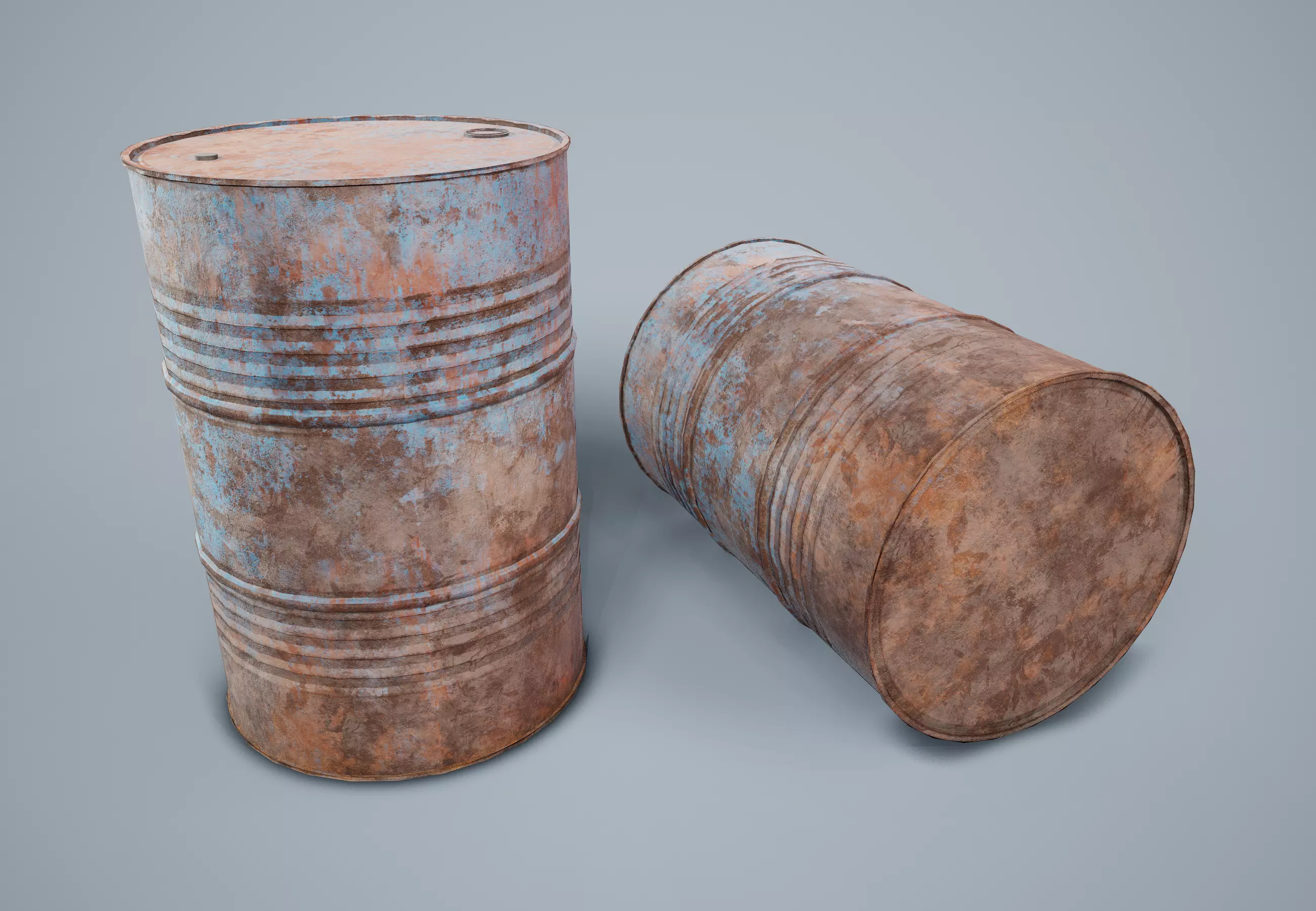 Oil Drum PBR Game Ready Low-poly 3D model_0
