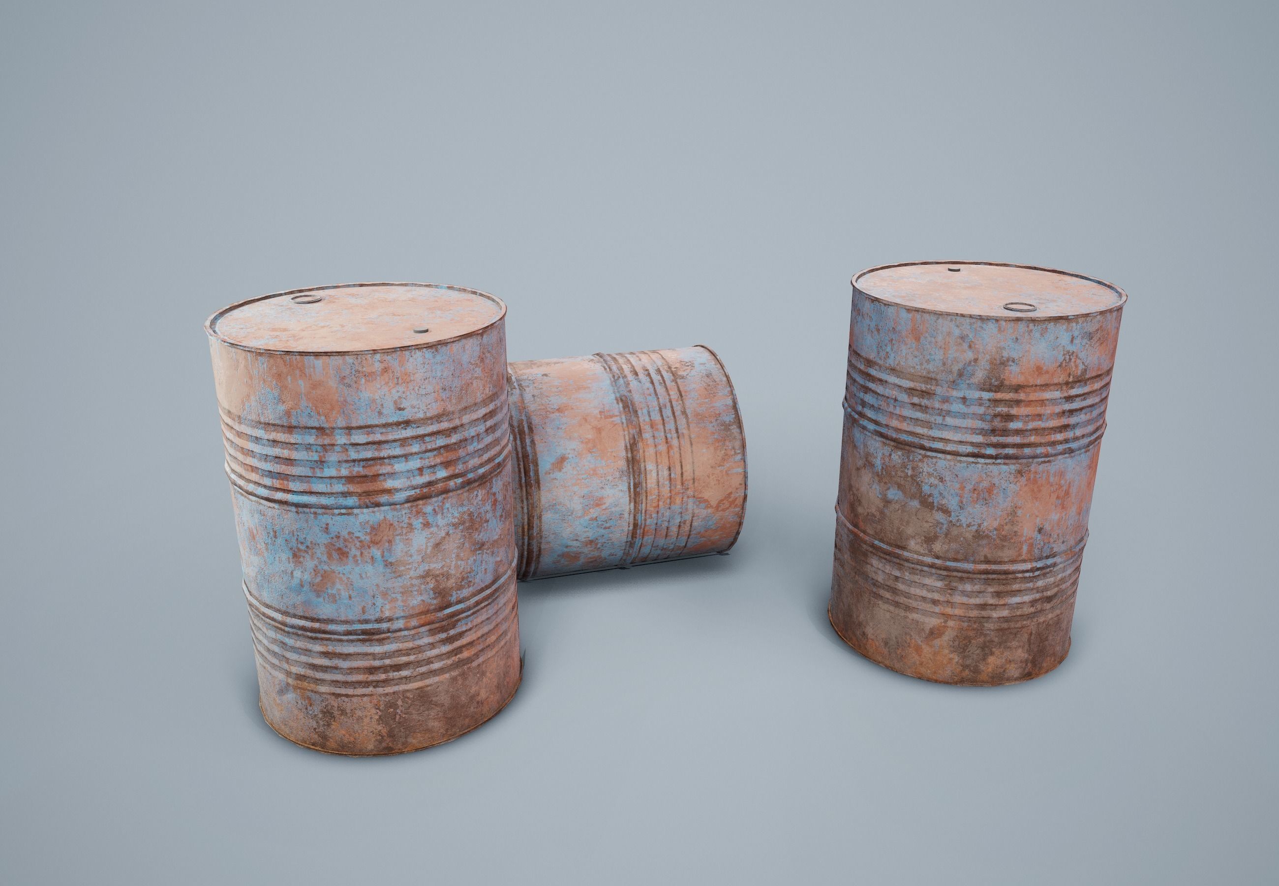Oil Drum PBR Game Ready Low-poly 3D model_6