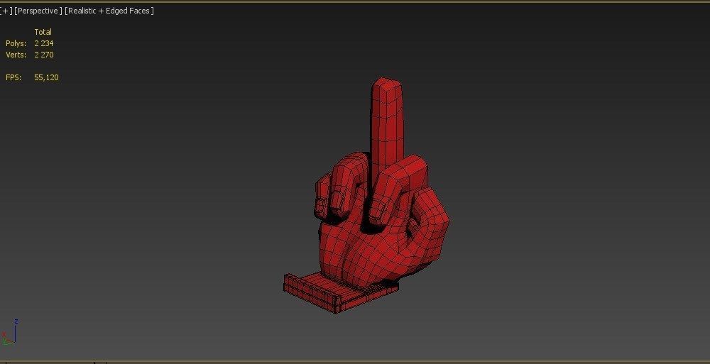 Phone stand middle finger 3D print model_16