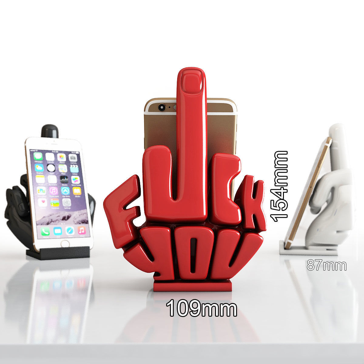 Phone stand middle finger 3D print model_0