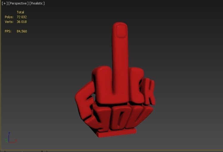 Phone stand middle finger 3D print model_14