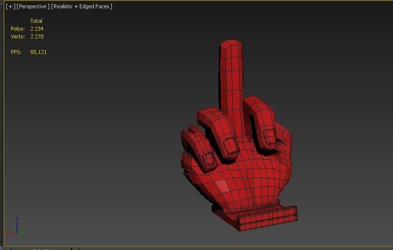 Phone stand middle finger 3D print model_17