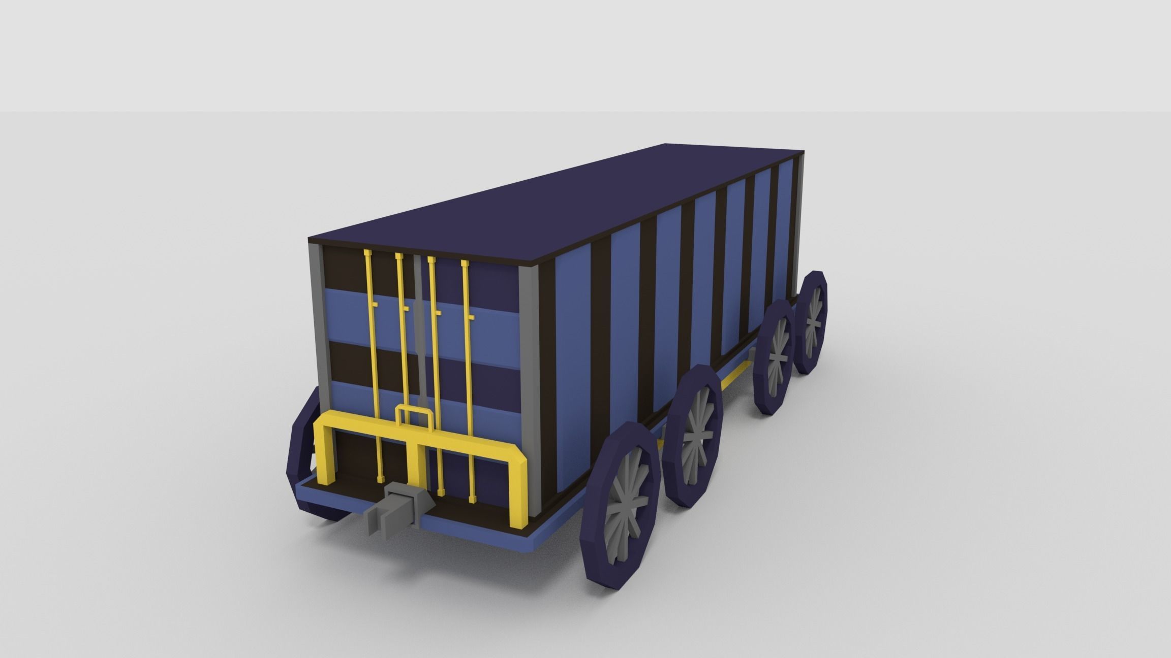 Low-Poly Cartoon Train Pack Free low-poly 3D model_5