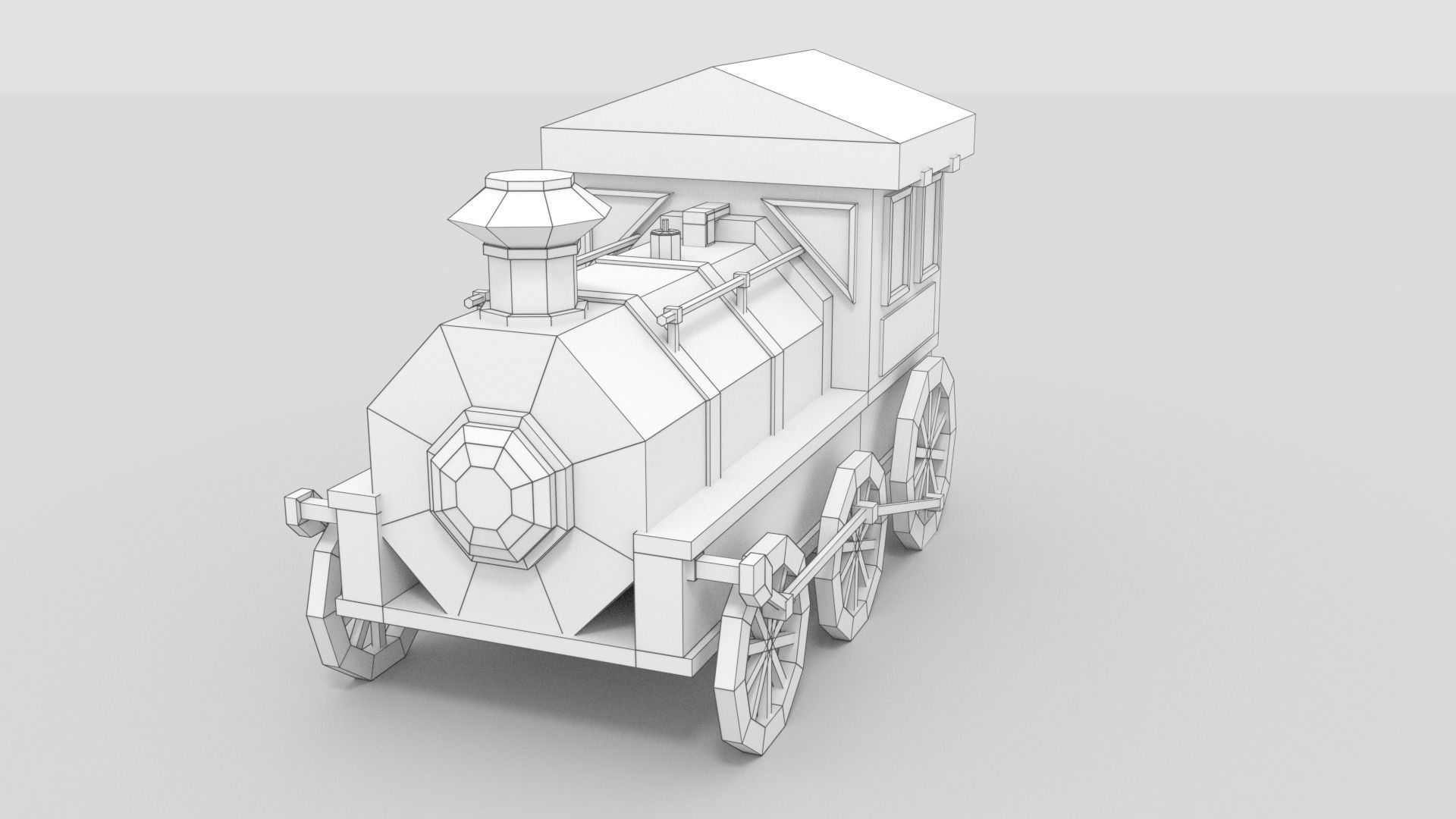 Low-Poly Cartoon Train Pack Free low-poly 3D model_13