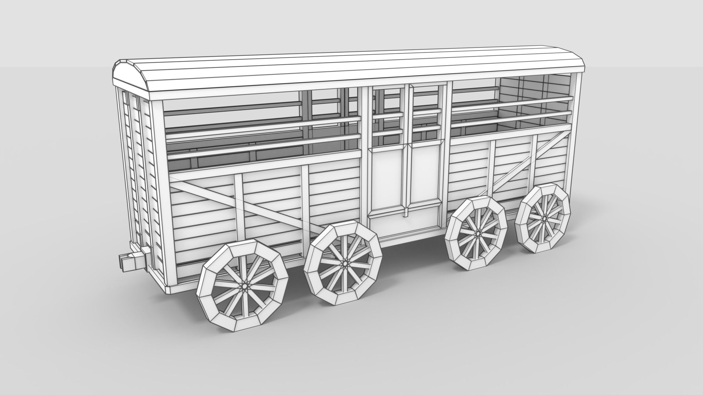 Low-Poly Cartoon Train Pack Free low-poly 3D model_12