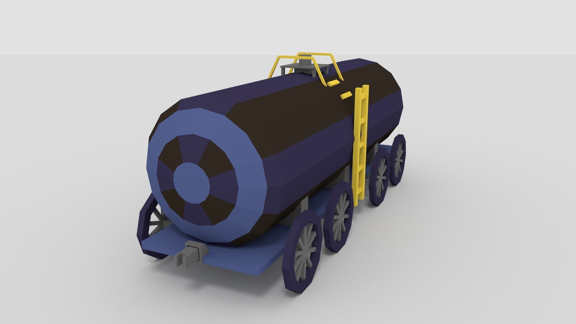 Low-Poly Cartoon Train Pack Free low-poly 3D model_6