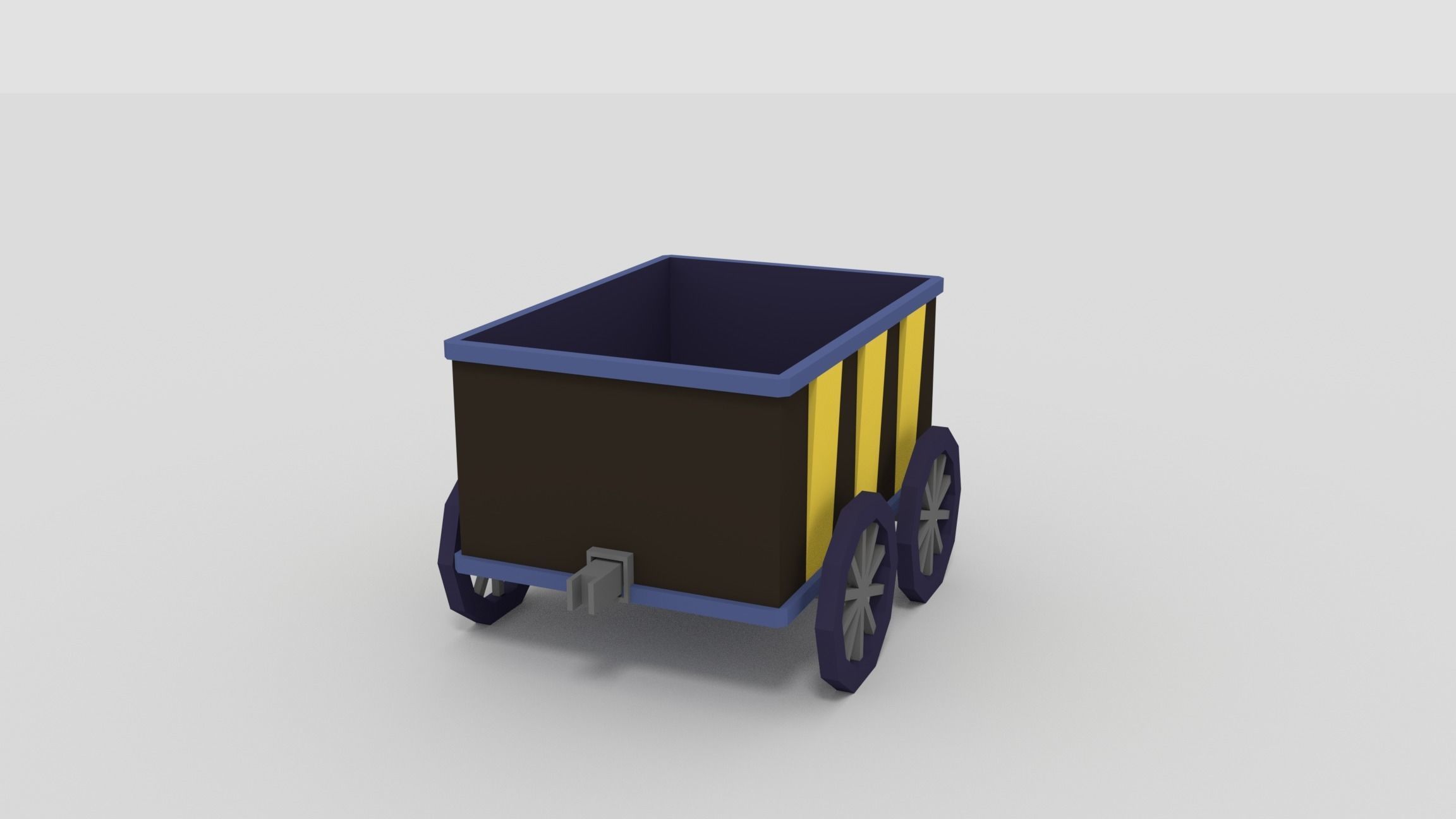 Low-Poly Cartoon Train Pack Free low-poly 3D model_14