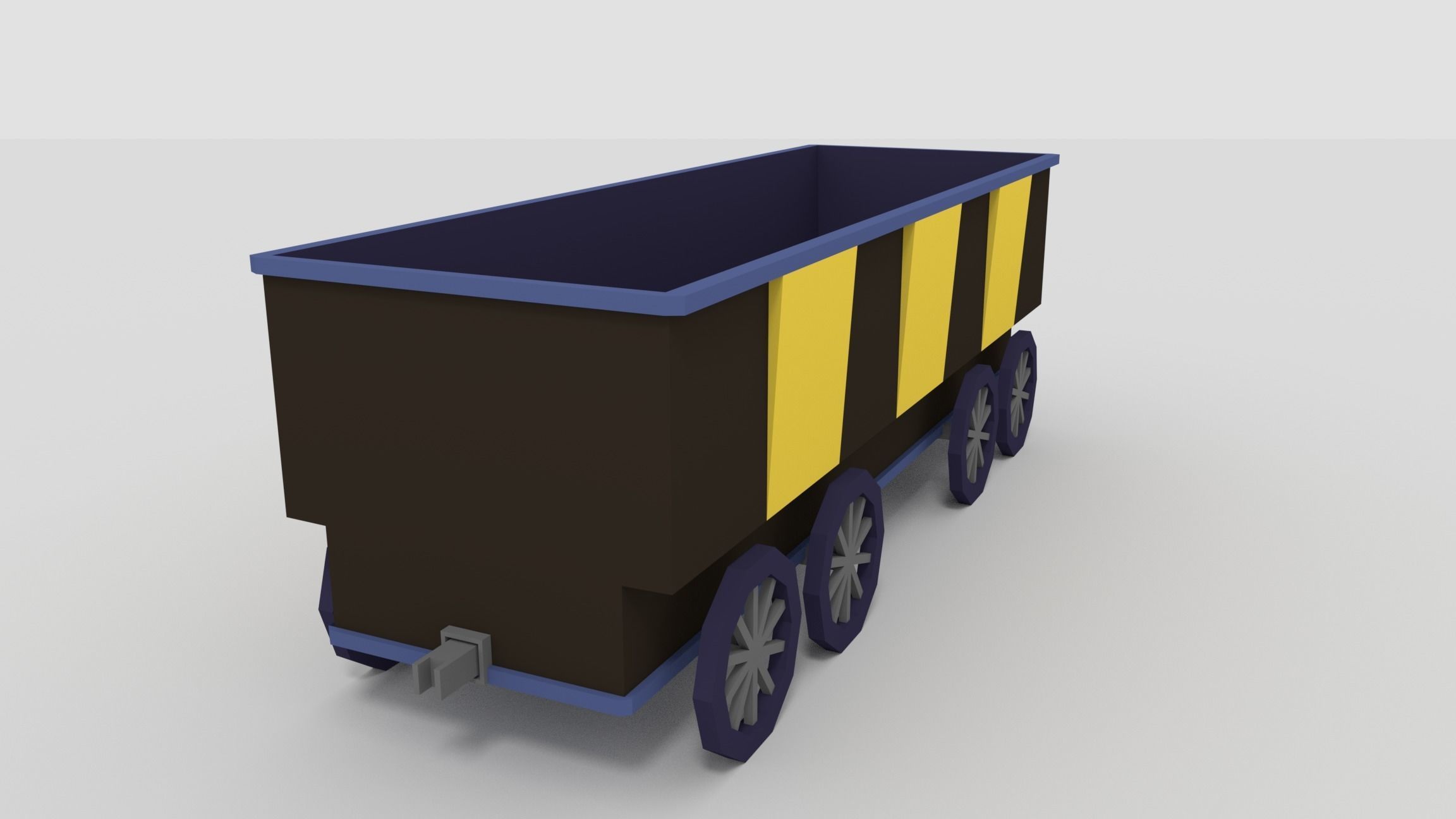 Low-Poly Cartoon Train Pack Free low-poly 3D model_16