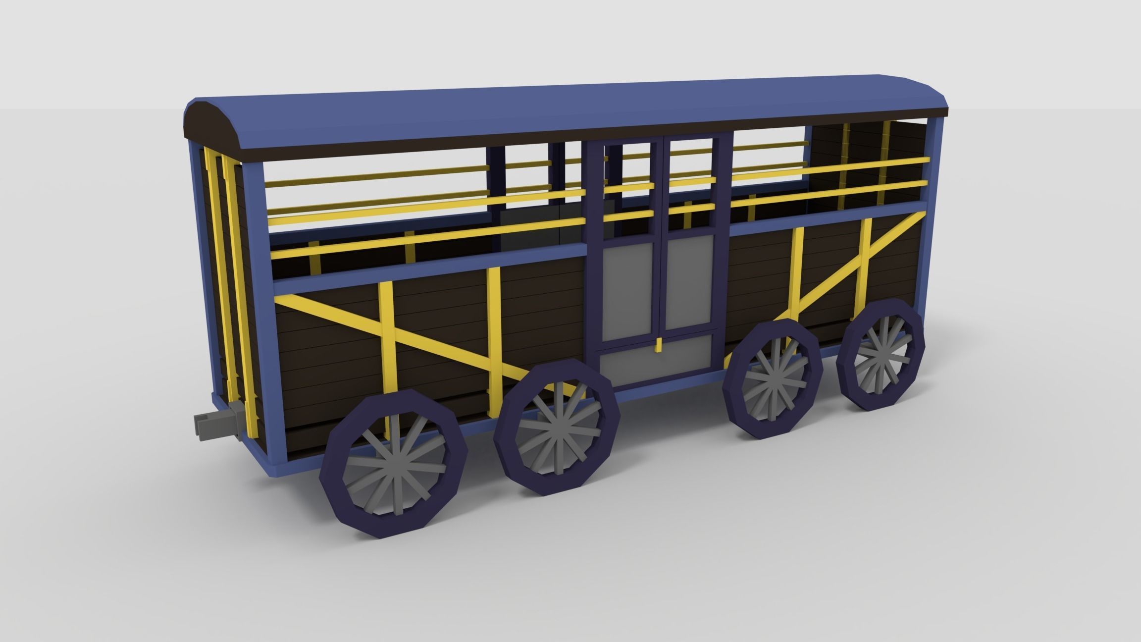 Low-Poly Cartoon Train Pack Free low-poly 3D model_10