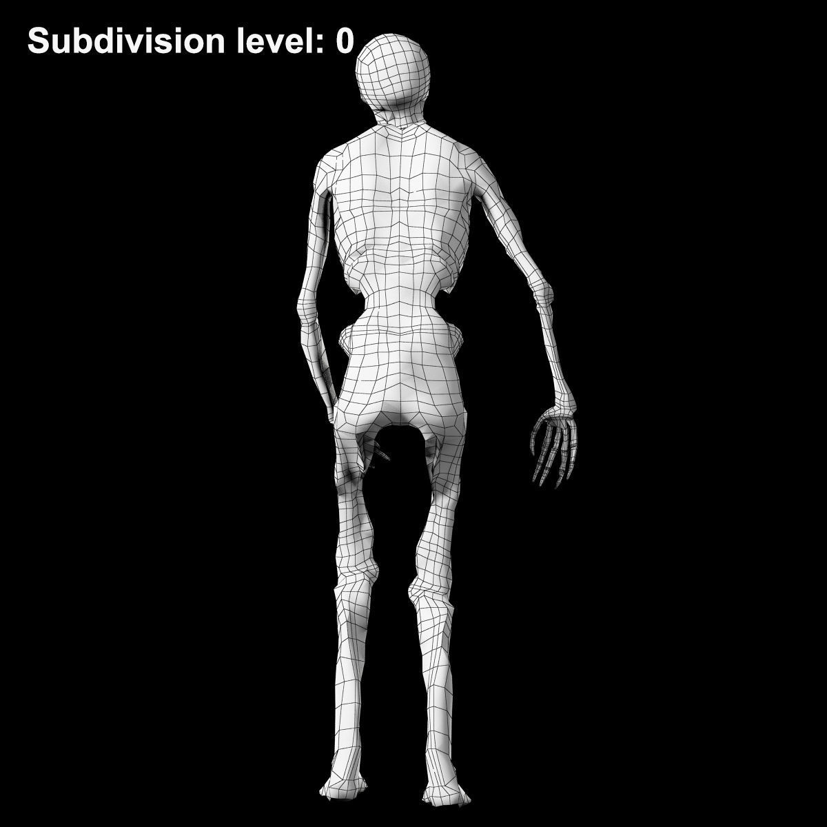 Zombie Rigged Low-poly 3D model_7