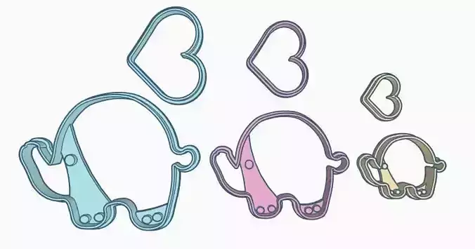 Elephant Cookie Cutter Set