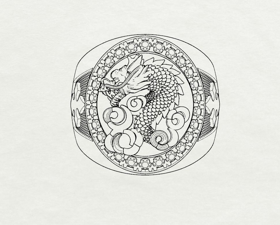 Dragon Ring 2 3D print model_2