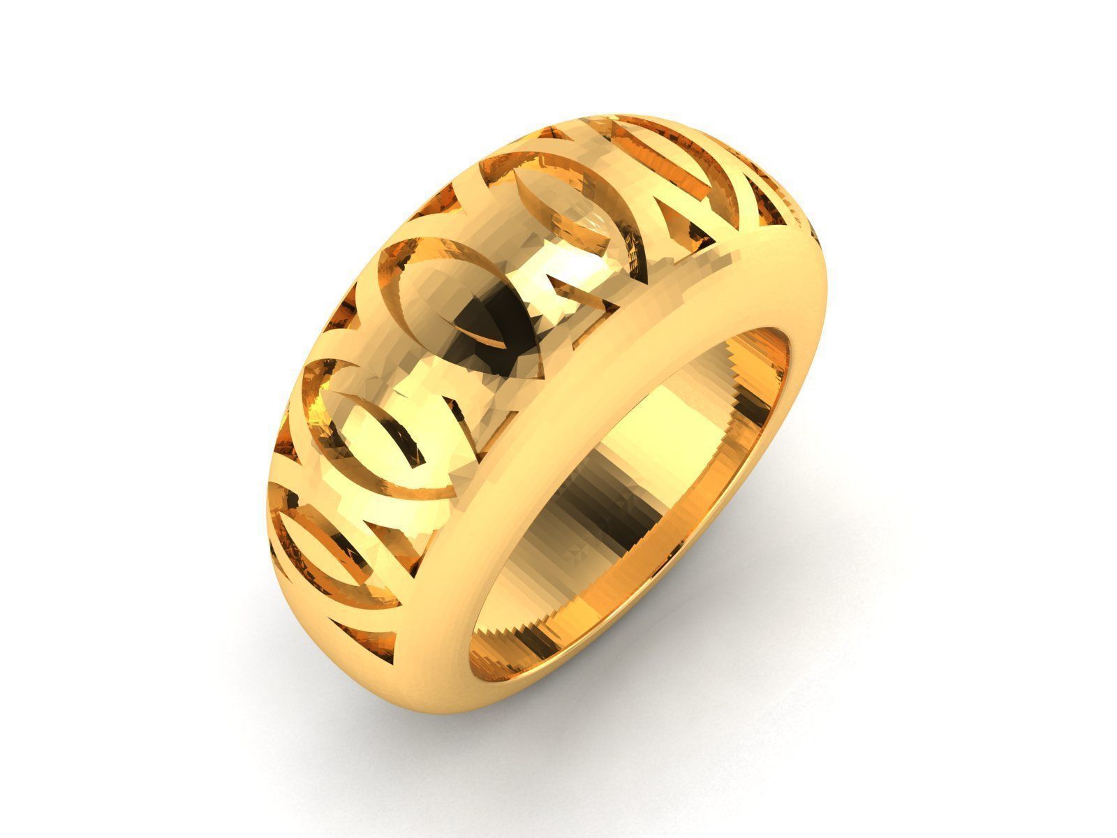 150 Plain Gold Ring Earrings Pendant 3dm stl render 3D print model_91