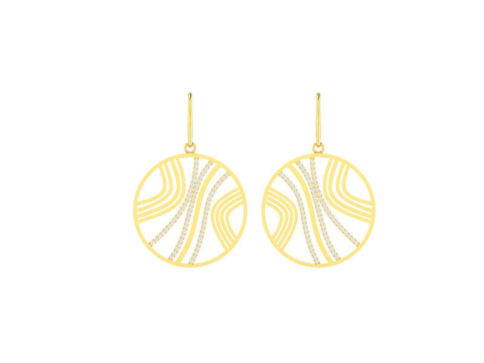 150 Plain Gold Ring Earrings Pendant 3dm stl render 3D print model_119
