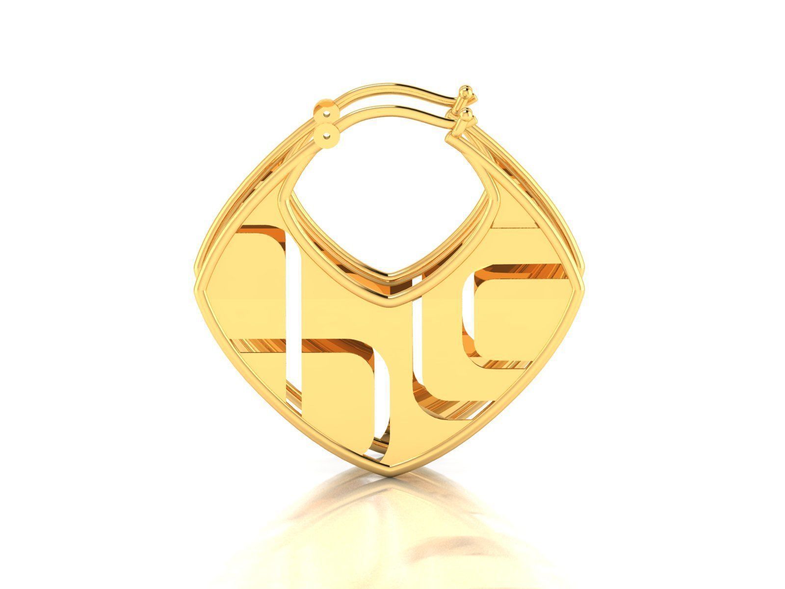 150 Plain Gold Ring Earrings Pendant 3dm stl render 3D print model_125