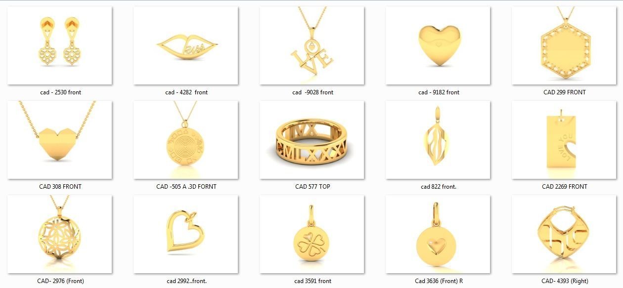 150 Plain Gold Ring Earrings Pendant 3dm stl render 3D print model_2