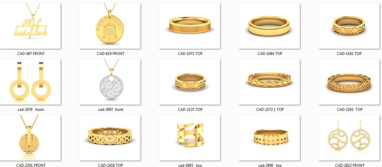 150 Plain Gold Ring Earrings Pendant 3dm stl render 3D print model_1