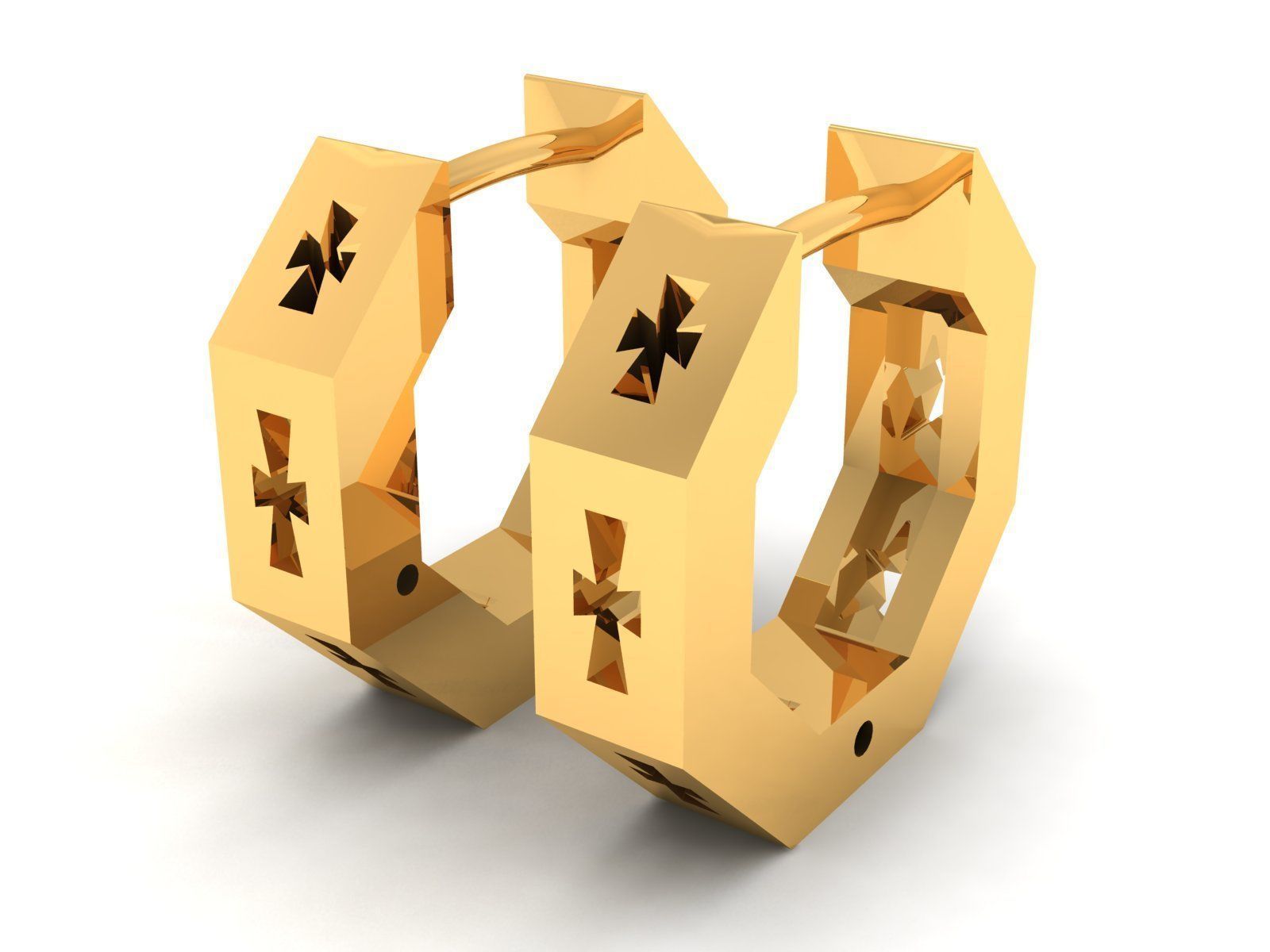 150 Plain Gold Ring Earrings Pendant 3dm stl render 3D print model_67