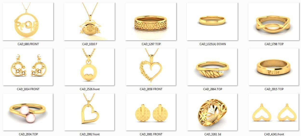 150 Plain Gold Ring Earrings Pendant 3dm stl render 3D print model_4