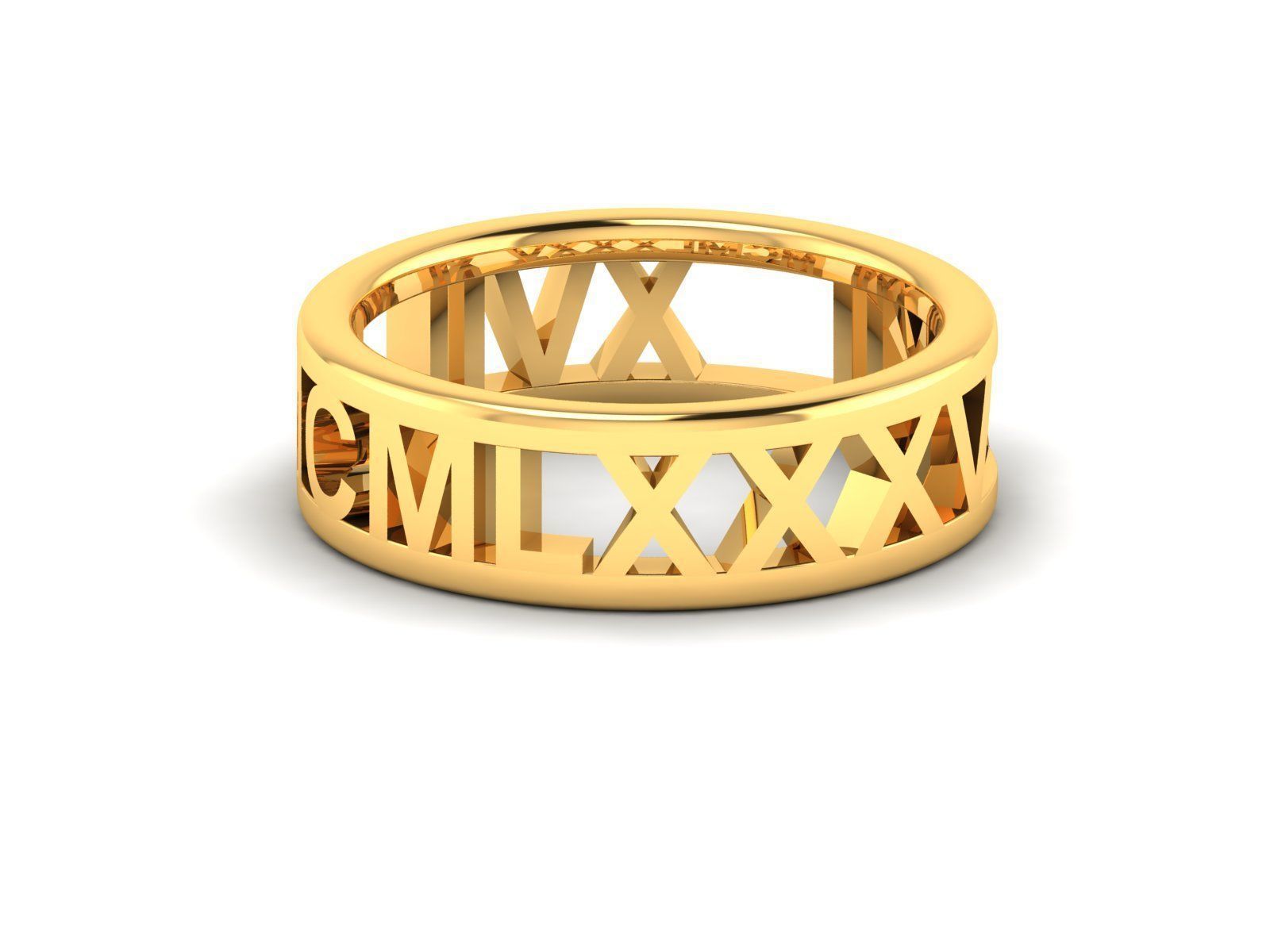 150 Plain Gold Ring Earrings Pendant 3dm stl render 3D print model_20