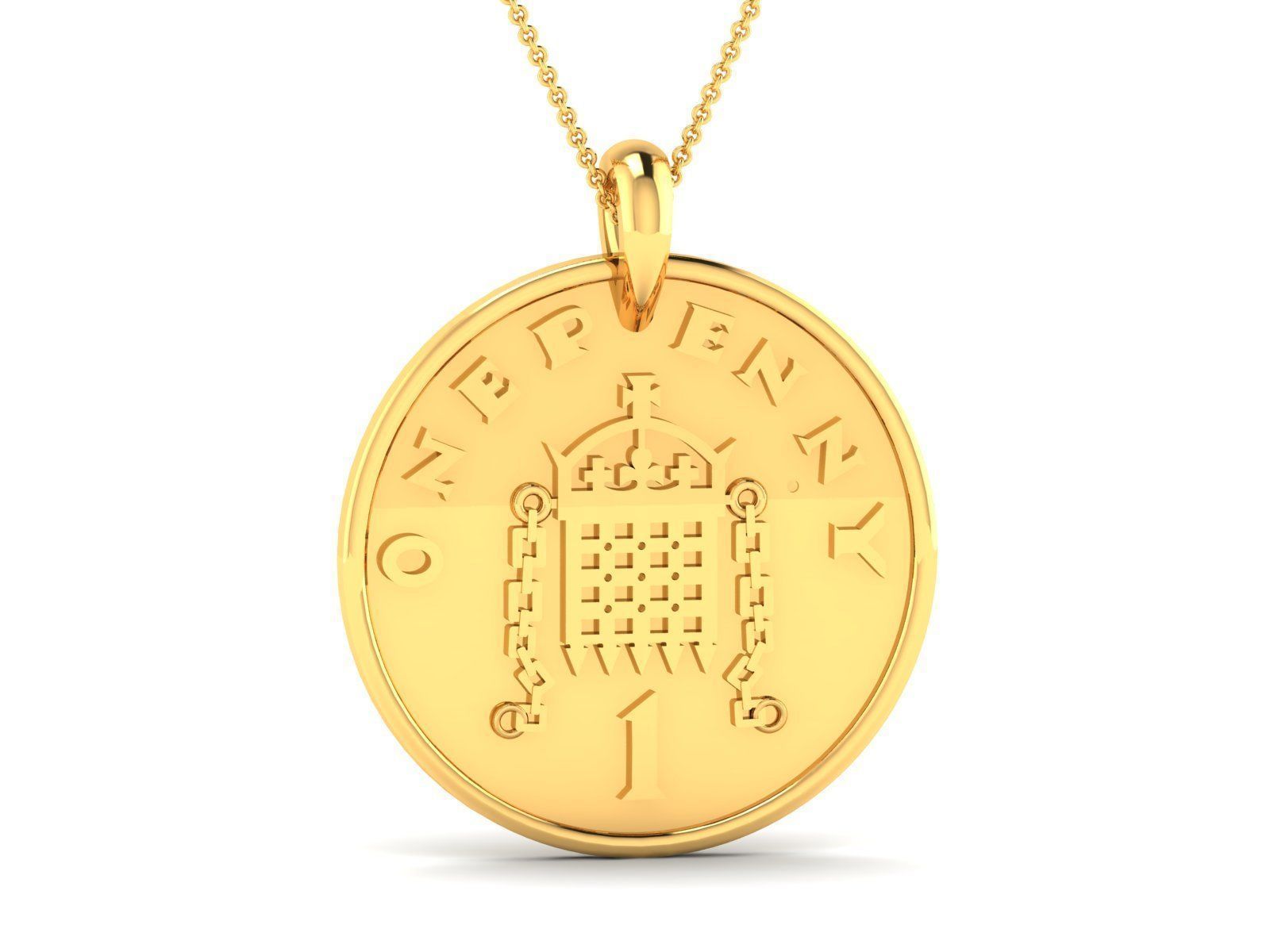 150 Plain Gold Ring Earrings Pendant 3dm stl render 3D print model_83