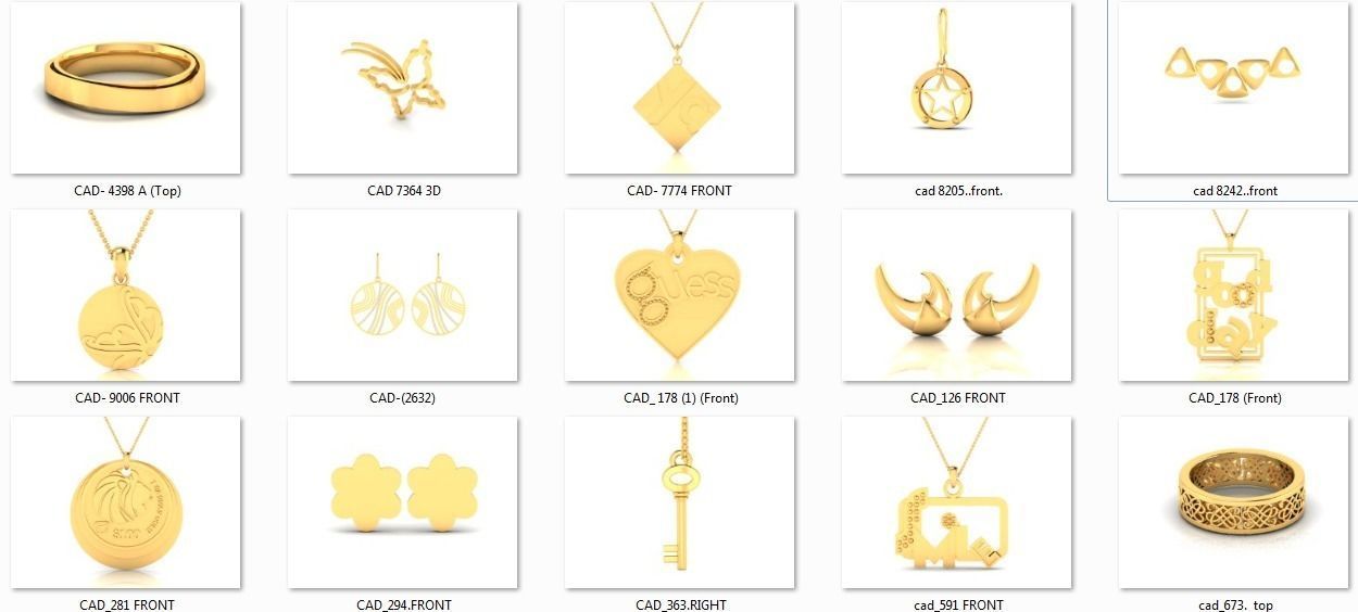 150 Plain Gold Ring Earrings Pendant 3dm stl render 3D print model_3