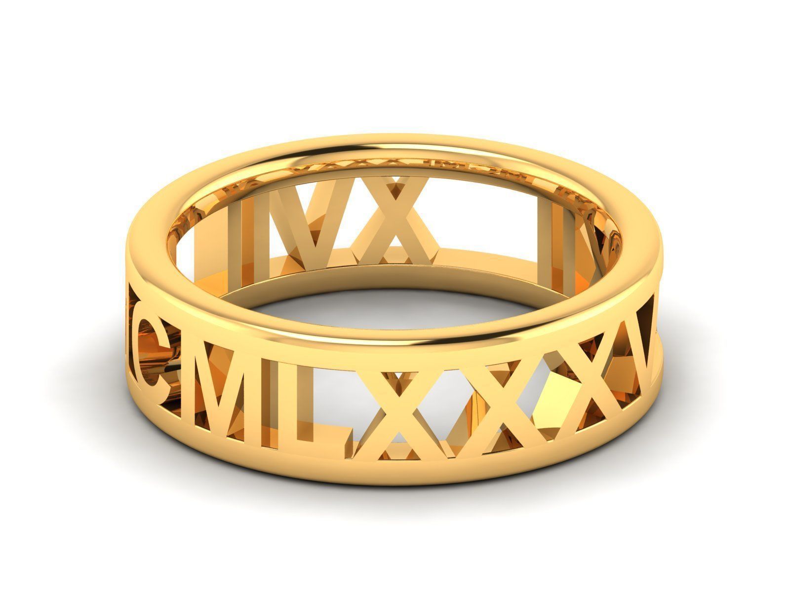 150 Plain Gold Ring Earrings Pendant 3dm stl render 3D print model_7